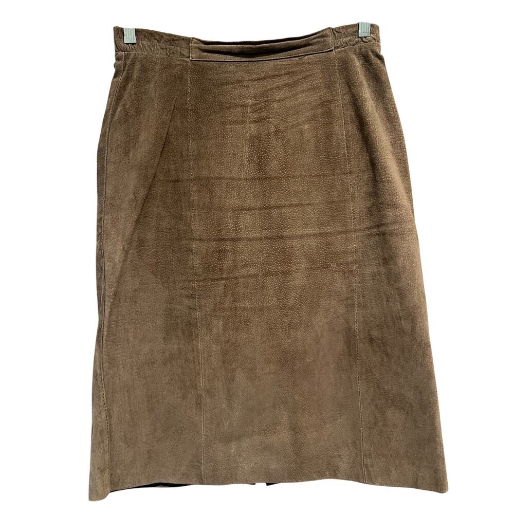 Bagatelle Brown Genuine Leather Pencil Skirt Size 10 Vintage Minimalist